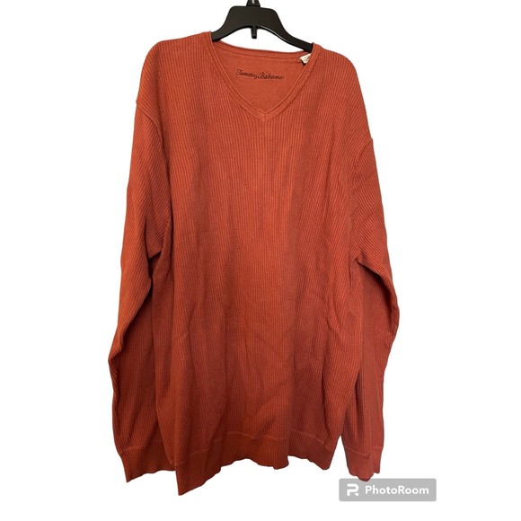 Tommy Bahama pullover v neck Sweater size XL orange‎ rust color - Picture 1 of 4